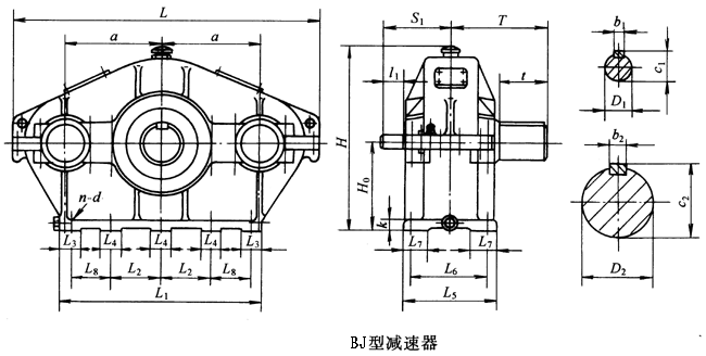 BJ80……型三環(huán)減速機外形及安裝尺寸