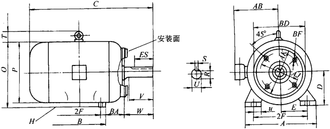 NEMA標(biāo)準(zhǔn)三相異步電動(dòng)機(jī)外形尺寸(143~499T機(jī)座)